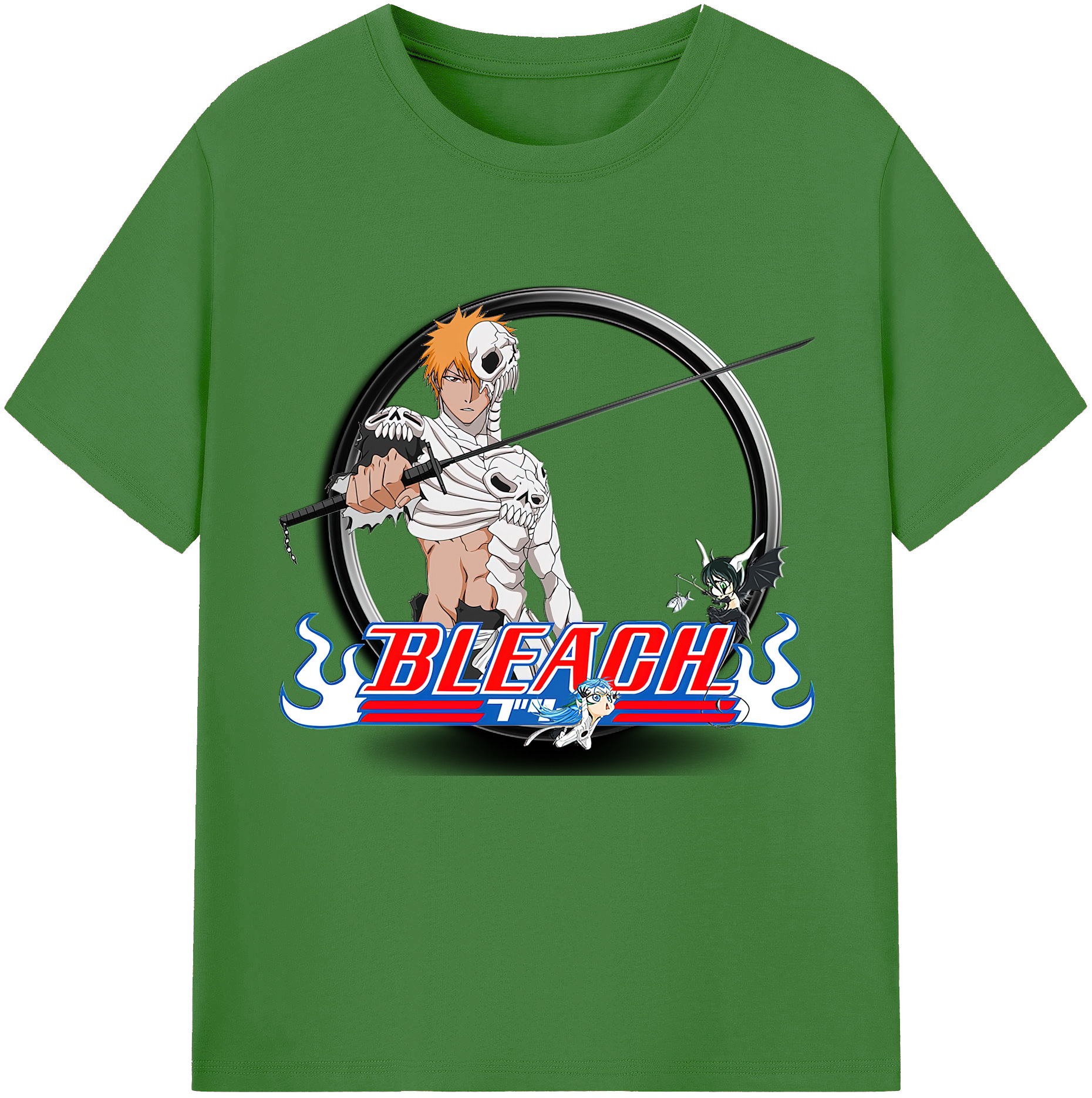 （画像用） ブリーチ 黒崎一護（くろさき いちご）BLEACH Kurosaki Ichigo レディースカジュアルプリントTシャツ（綿100％）
